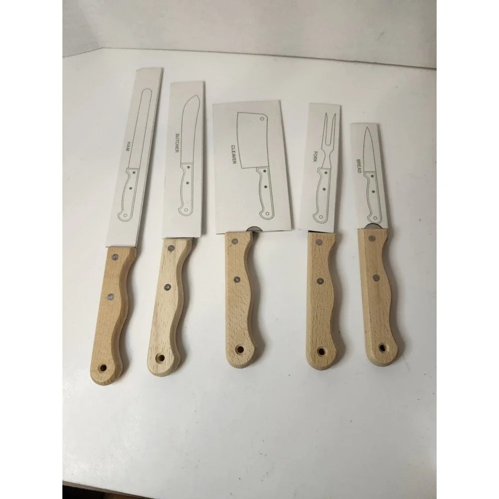 Lot Of 5 Vintage Chefs Collection Knives & Serving Fork